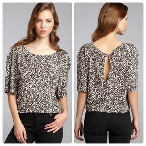 Marc Jacobs Short Sleeve Top Black & Tan Classy Top Paisley Sz Small